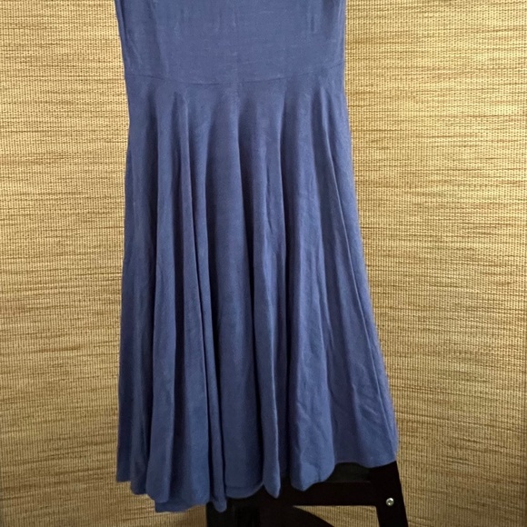 🌀 LuLaRoe Nicole Dress (S) Blue Fit & Flare Stretch Knit Casual Modest Style 🌀 - Picture 4 of 4